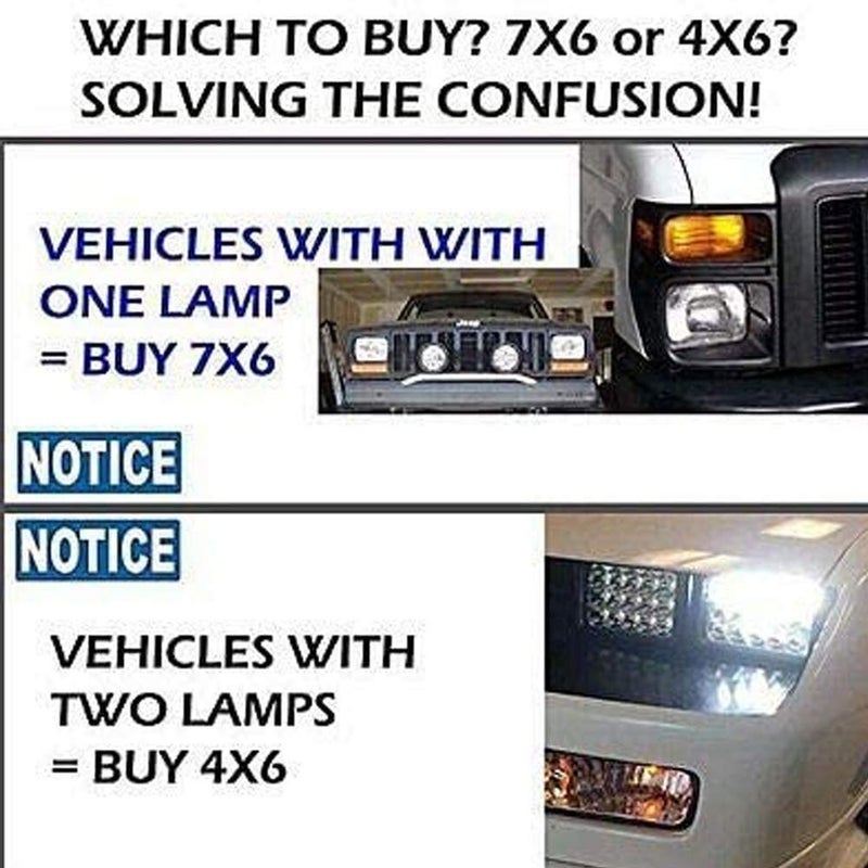 AMUNIESUN DOT Approved 4PCS 4X6 LED Headlights for Peterbilt 378 357 379 386 340 365 384 (Fits Truck with 4 headlights) H4651 H4642 H4652 H4656 H4666 H4668 H6545 Sealed Beam H4 Plug - Image 4